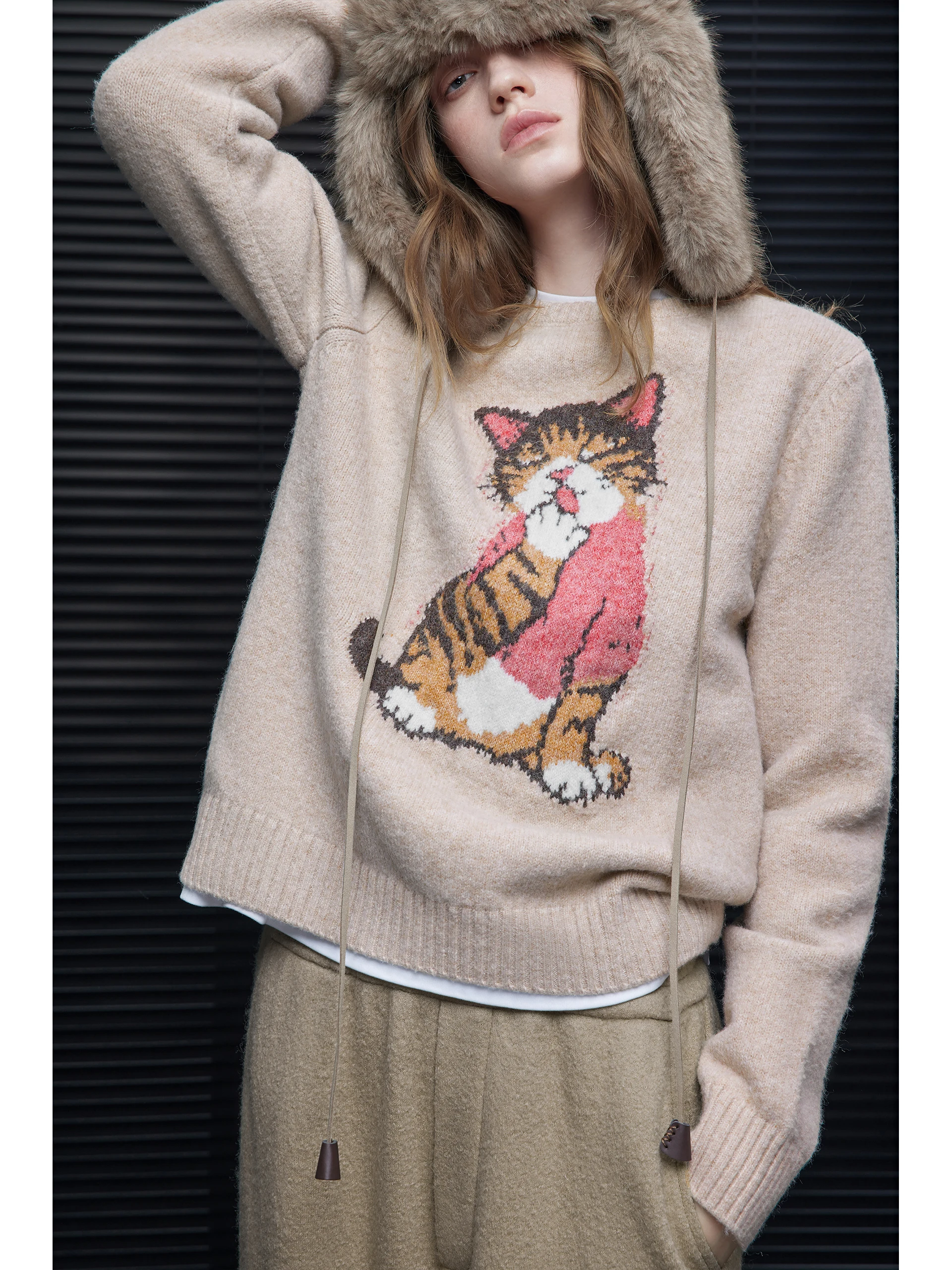 

Женский вязаный свитер i Color: модный уличный стиль, осень-зима, новый дизайн, элегантный, с длинными рукавами, круглый вырез