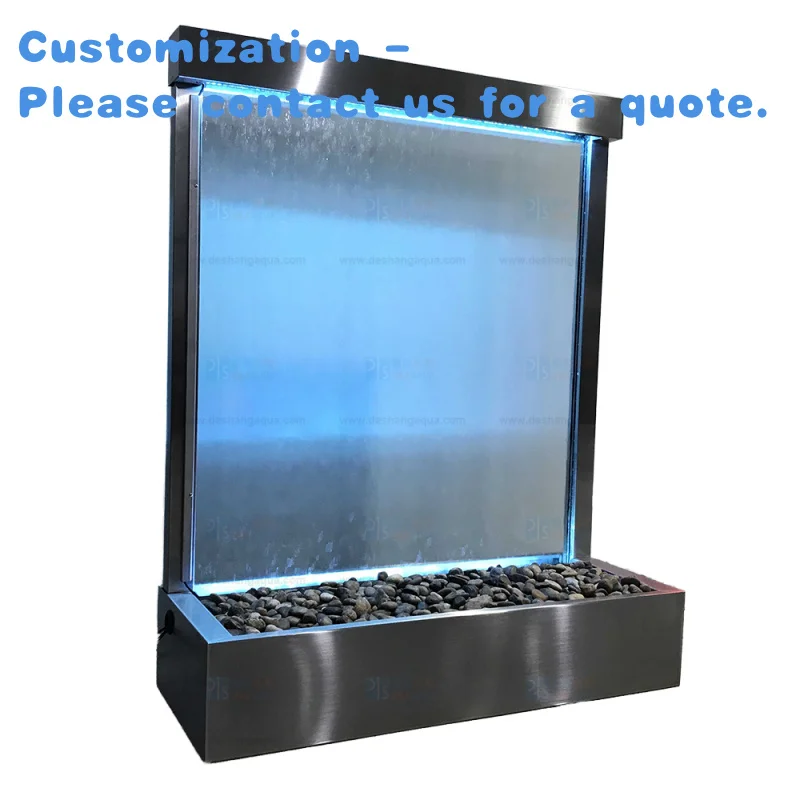 

custom.Best Seller 1.5*1.2M Stainless Steel Metal Glass Light Contemporary Adjustable Colorful Modern Indoor Outdoor Fountain Wa