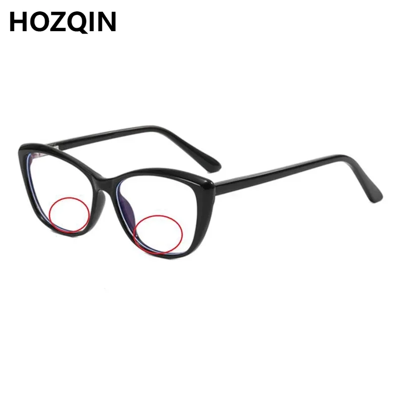 

Women TR90 Cat Eyes Bifocals Reading Glasses Magnifier Female Look Near Far Presbyopic Eyeglasses Ladies Hyperopia Spectacles