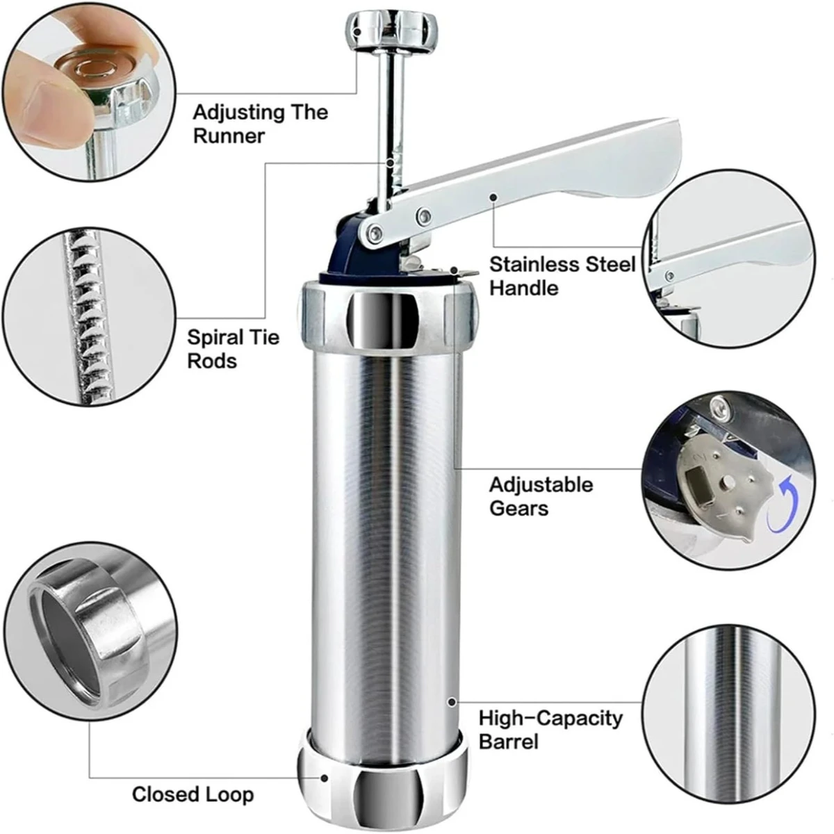 Stainless Steel Cookie Press Gun 20 Cookie Plates 4 Nozzles DIY Biscuit Maker Cutter Tool Set Cookie Maker Kitchen Baking Gadget