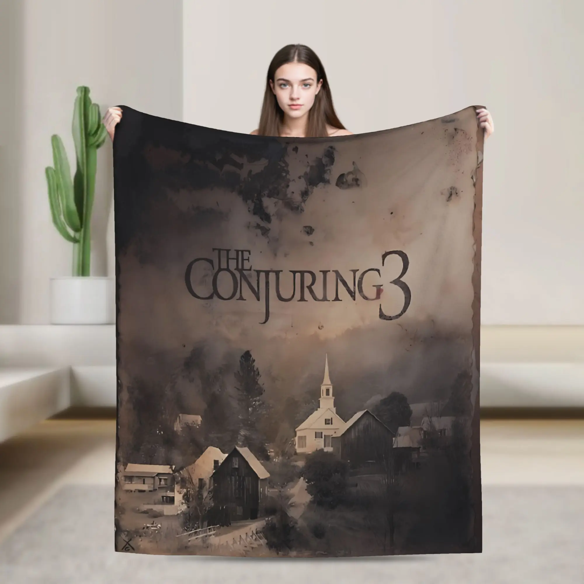 The Conjuring Ghost House Blanket Quality Warm Soft  Throw Blanket Winter Airplane Travel Living Room Fluffy Bedspread