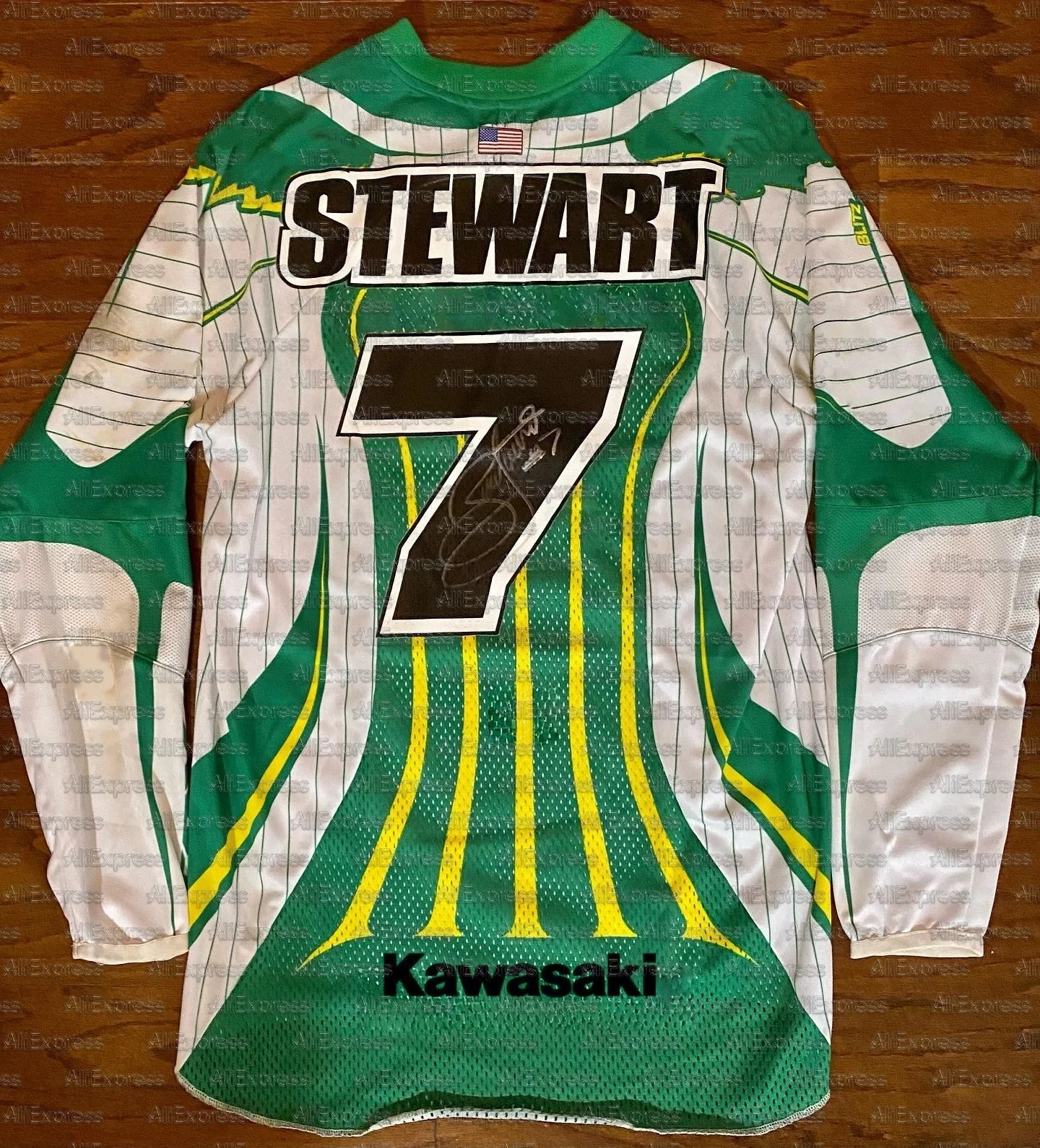 

2025 Super Motocross Kawasaki #7 Replica Stewart Jersey Men Women's Oversized Breathable Quick Drying T-shirt