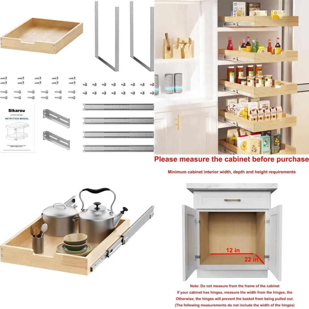 

11 Wide x 21 Deep Heavy-Duty Sliding Drawer for Kitchen Cabinet Storage and Organization