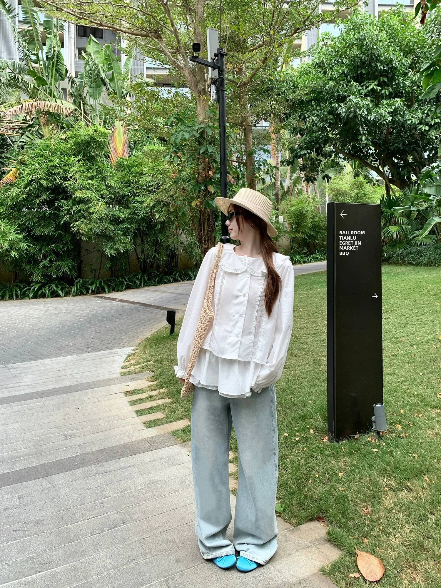 

Unique Super Beautiful Rayon Doll Collar irt Women's Detachable Set Spring 2026 New Sle Sweet Sle Long Sve Casual Wear