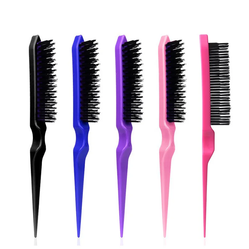 1 Uds. Cepillos para el cabello profesionales, peine para tocar la espalda, cepillo para el cabello, herramientas de estilismo de línea delgada, 5 colores al por mayor