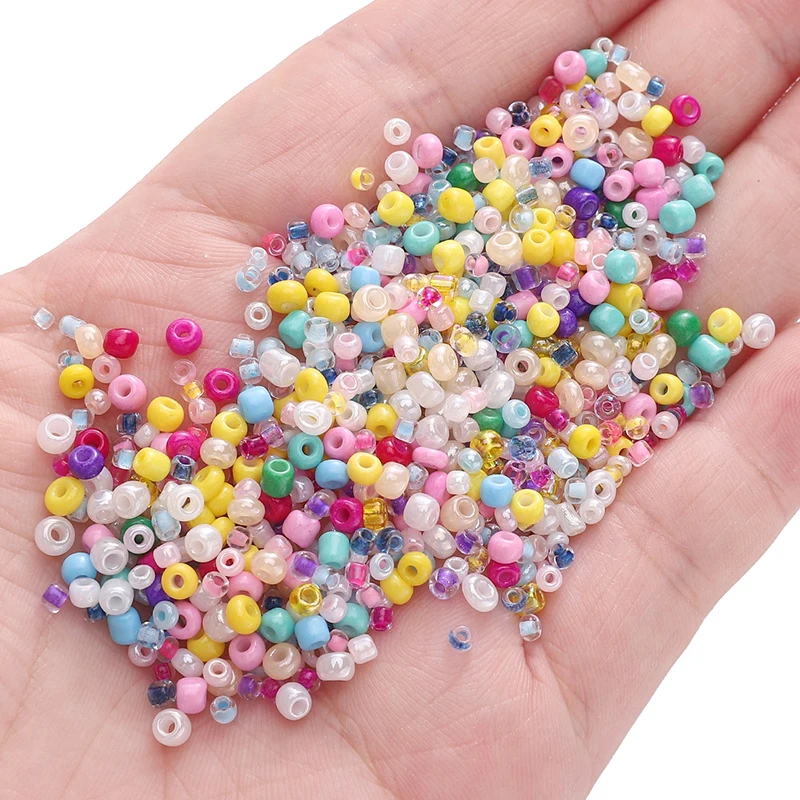 700-800pcs 2mm Glass Seed Beads Colorful Spacer Loose Beads for DIY Crafts Necklace Bracelet Earring Jewelry Making Accessories