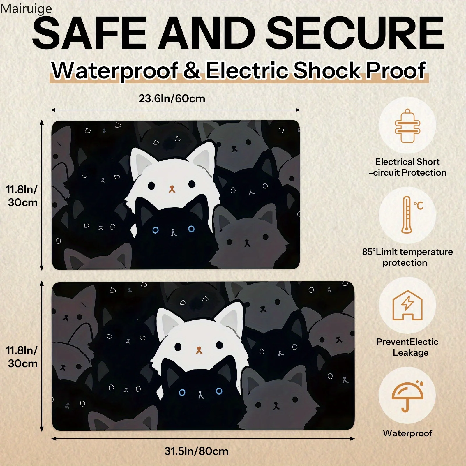 900x400MM Simpatico Mouse Pad Gatto Semplice Creativo Kawaii Grande Tappeto MousePad Accessori Per Computer Tastiera Tappetino Da Scrivania Impermeabile