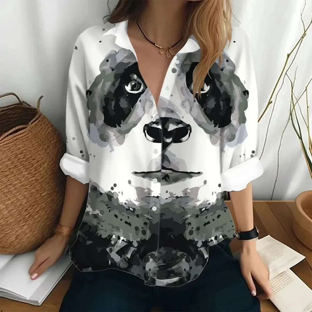 Hawaiian Women's Long Sleeve Shirt 3D Digital Printing Abstract Oil Painting Art Tops Women's Elegant Shirts Women's Fashion Loo