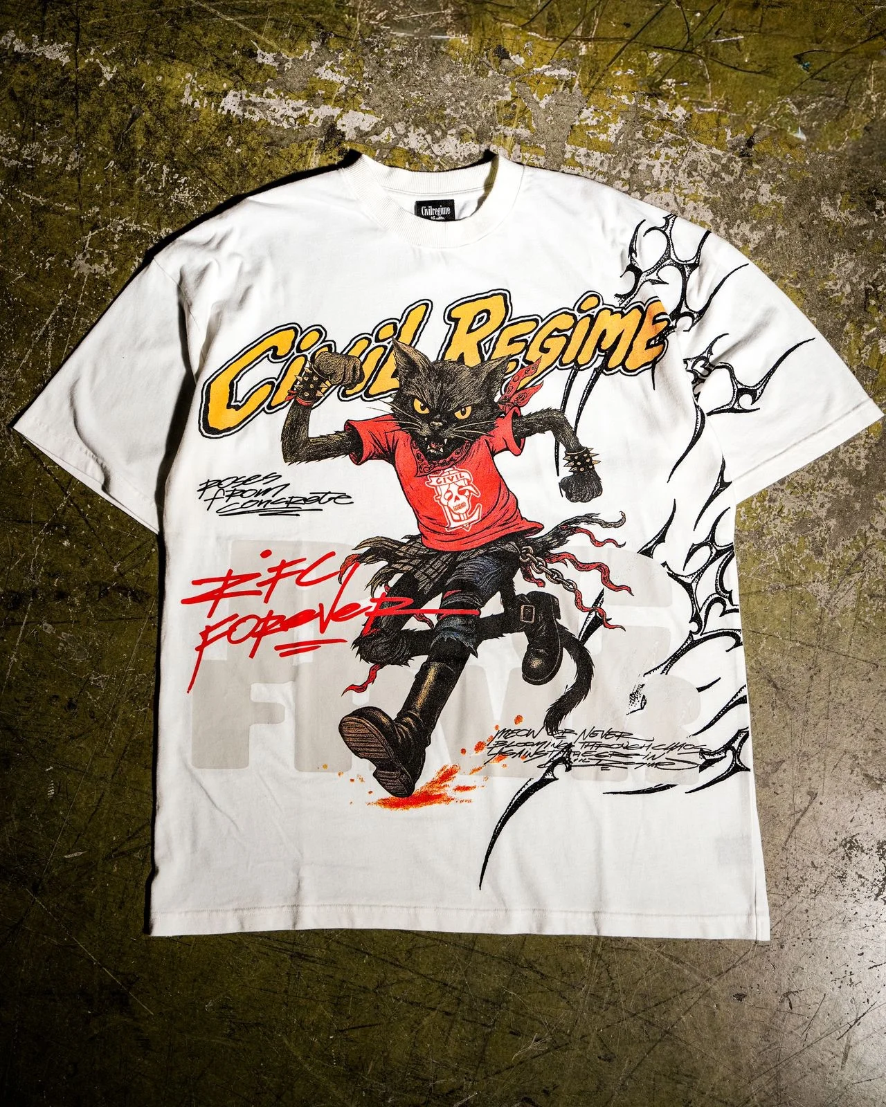 Running Cat Graphic t shirts Chainsaw Man Anime Harajuku Oversized Streetwear Cotton T Shirt Tops Tees Men Clothing