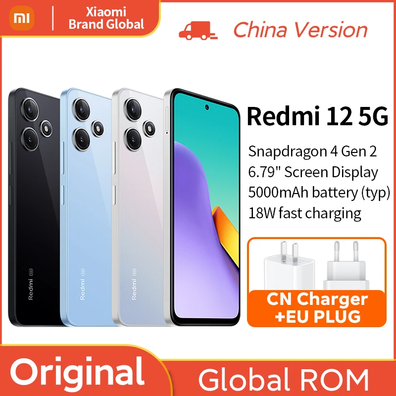 Xiaomi Redmi 12 5G Global Rom Snapdragon 4 Gen2 SmartPhone 50MP Quad Camera 6.79 inch Screen LCD 5000mAh Battery China Version