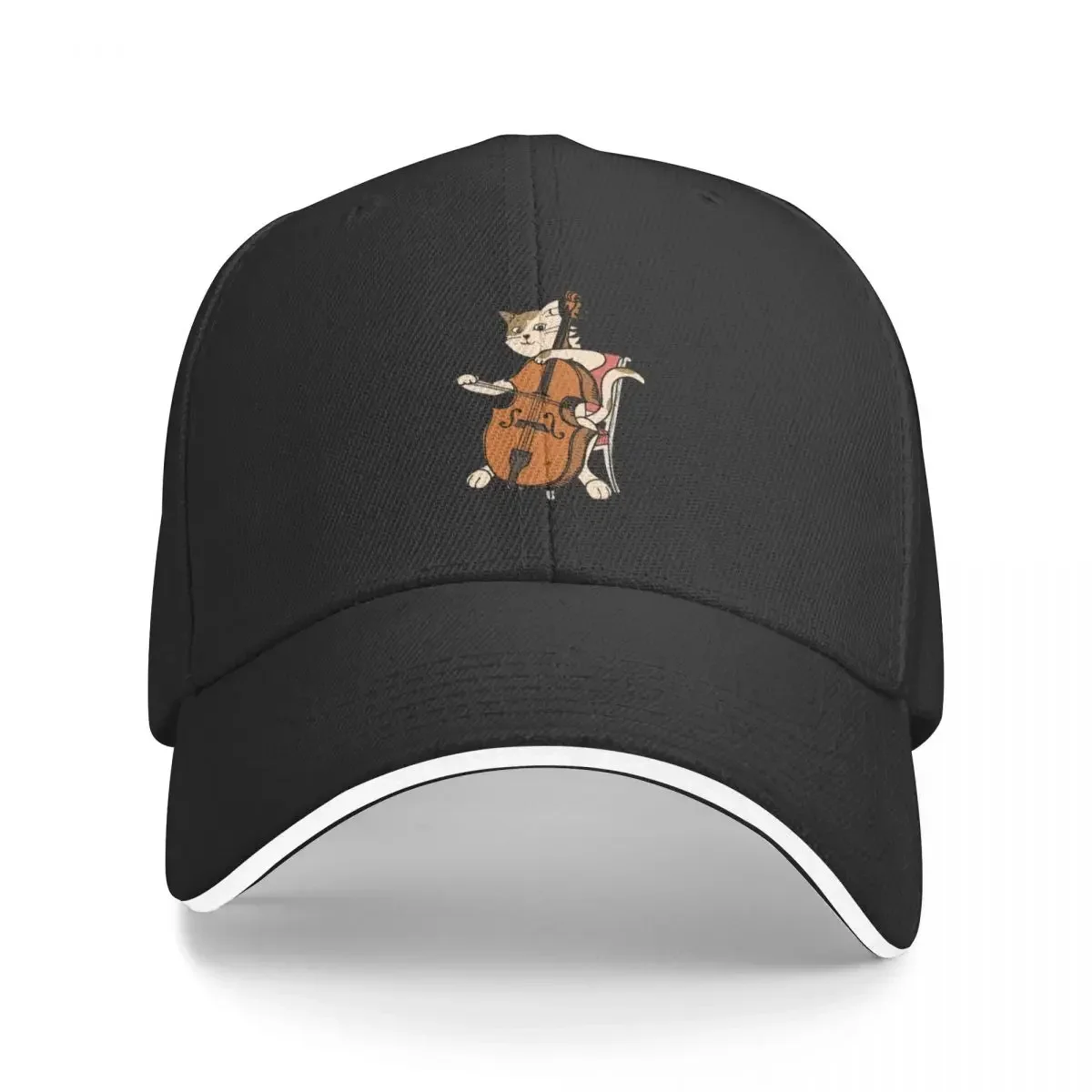 Cellist Cat Playing Cello Instrument Funny Gift for Violin Music Lover Baseball Cap Golf Golf Hat Women's Hats For The Sun Men's