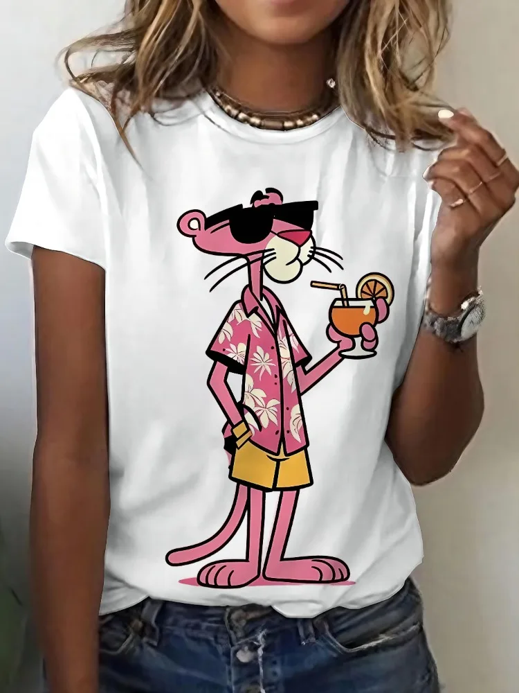 

Kawaii персонажи мультфильмов с принтом, женская повседневная хлопковая футболка с круглым вырезом, повседневная женская одежда с короткими рукавами на все сезоны