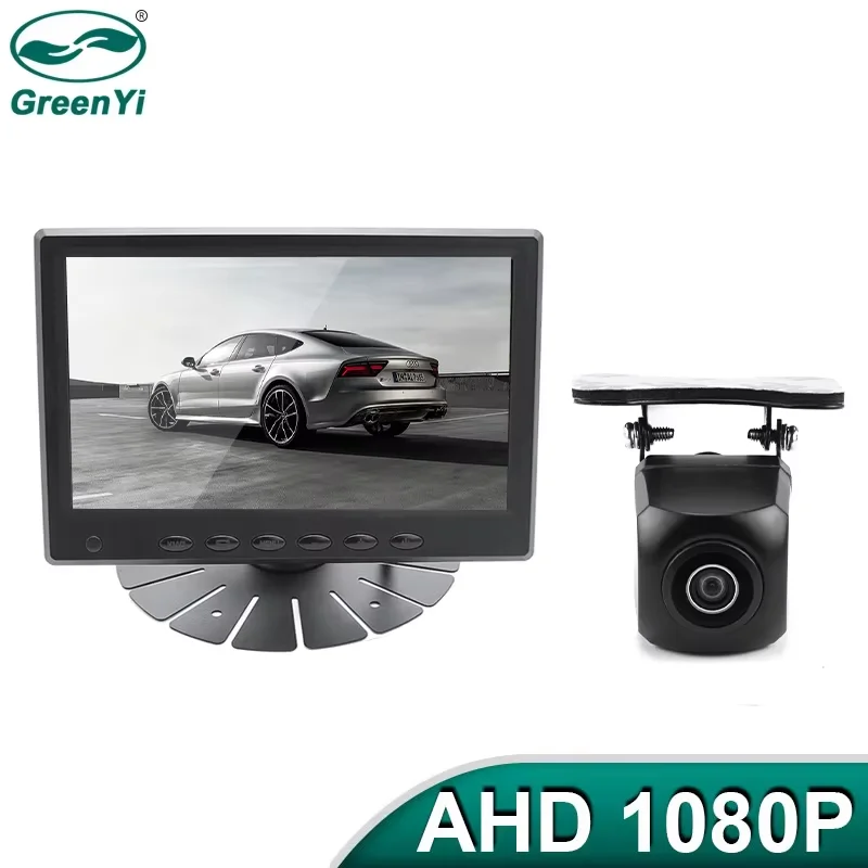 GreenYi 7 Inch AHD IPS Screen Car Video Monitor  AHD 1920*1080P Fisheye Lens Night Vision Rear View Reverse Backup Camera