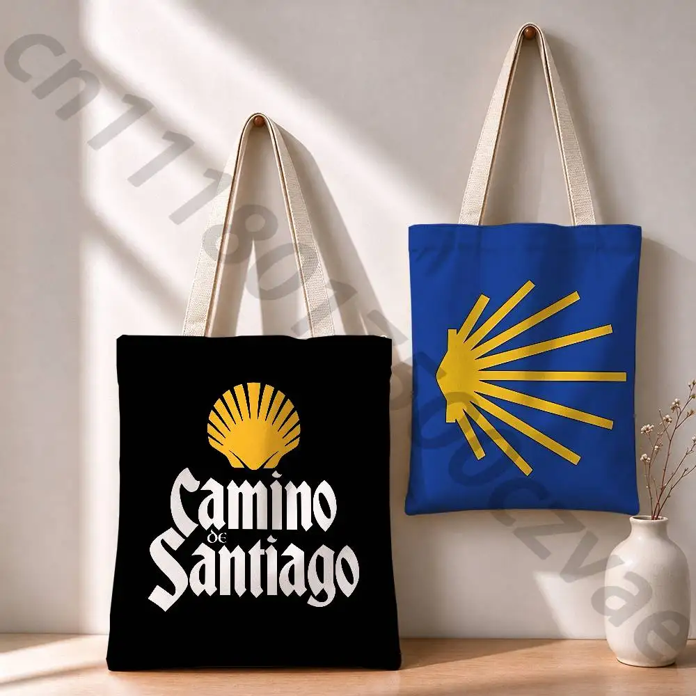 Camino De Santiago Reusable Fashionable Backpack Multifunctional Handbag Canvas Shopping Bag