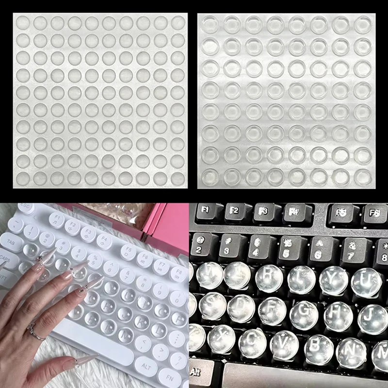 【Y】64/100Pcs Long Nail Typing Tools Transparent Silicone Keycaps Providing Clear And Comfortable Protection For Long Nail Art
