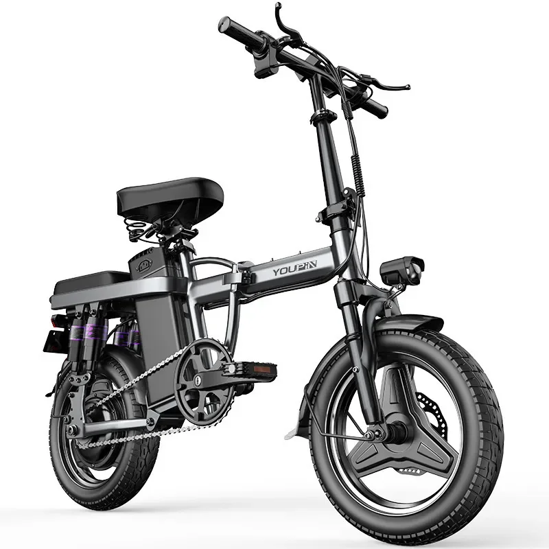 14 Inch Folding Electric Bicycle Lithium Battery Rear Wheel Drive Smart E Bike New National Standard Licensed