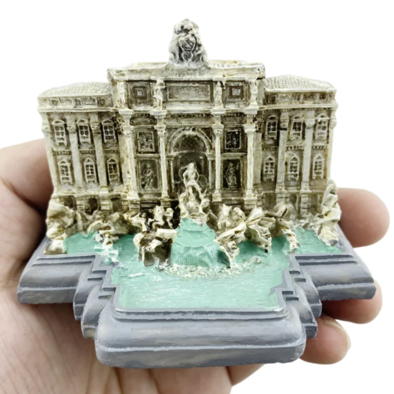 Fuente Trevi Roma Italia resina artesanía recuerdos adorno de escritorio edificios de mesa interior accesorios de decoración del hogar regalo