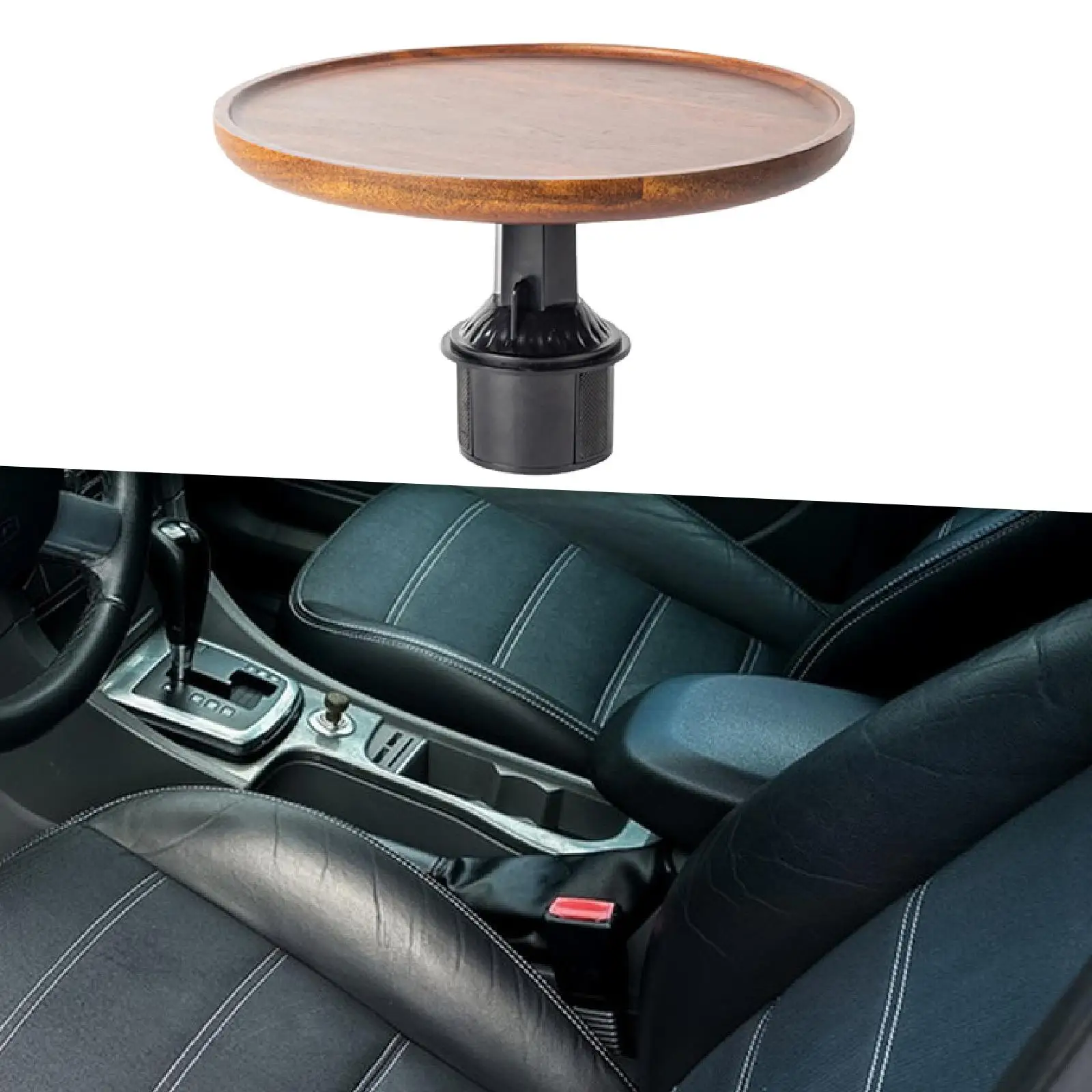 

Car Tray Table Wood for Car's Cup Slot Automobile Accessory Cup Holder Table