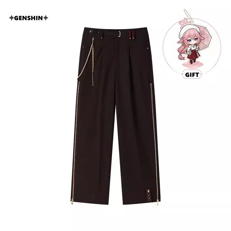 [Genuine] Genshin Impact Yae Miko Theme Impression Casual Bottoms Game Cosplay Costumes Adult Pants Couple Clothes Xmas Gift 3XL