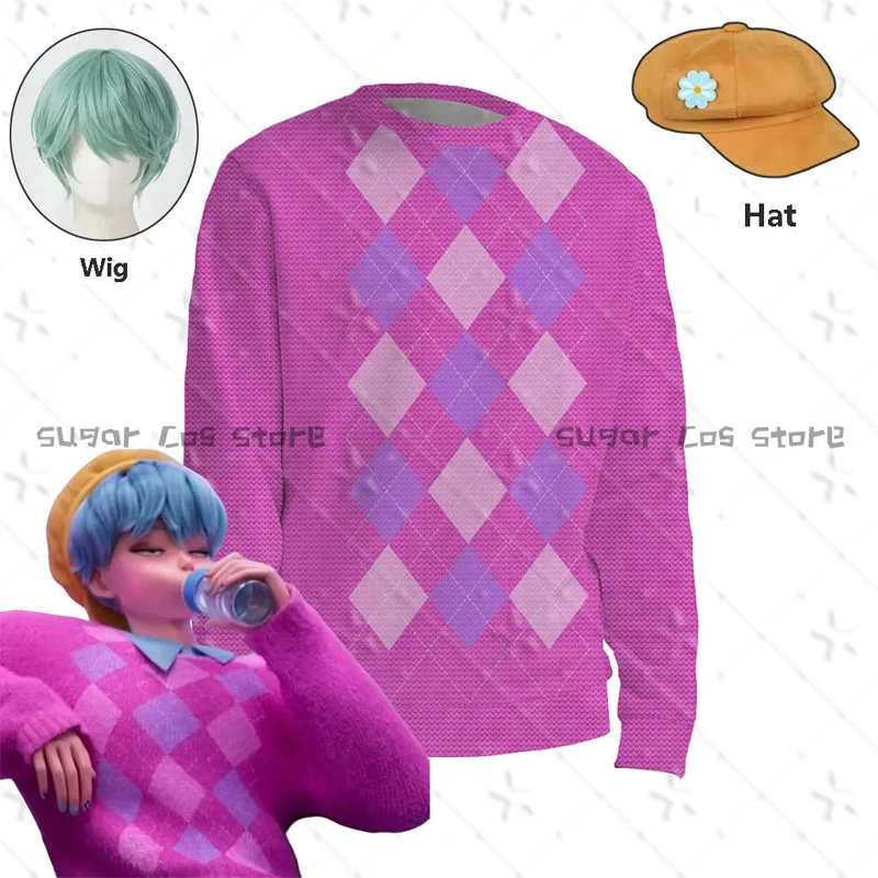 

K-Pop Охотники на демонов Baby Saja Косплей Костюм Парик Шляпы Топы с героями мультфильмов Головные уборы Толстовка с круглым вырезом Хэллоуин Карнавальные костюмы для вечеринок