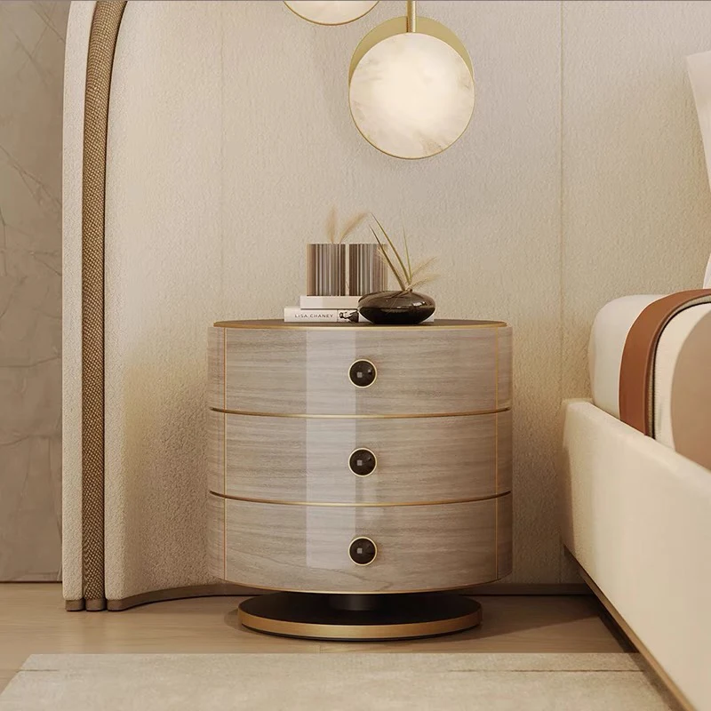 

Bedroom three drawers solid wood bedside table