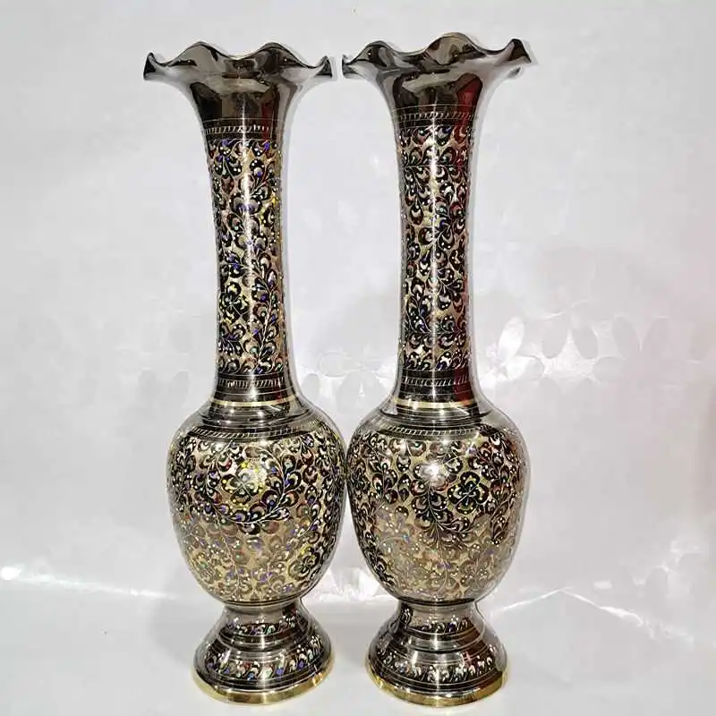 

Antique art hand-carved copper vase porch home decoration copper vase