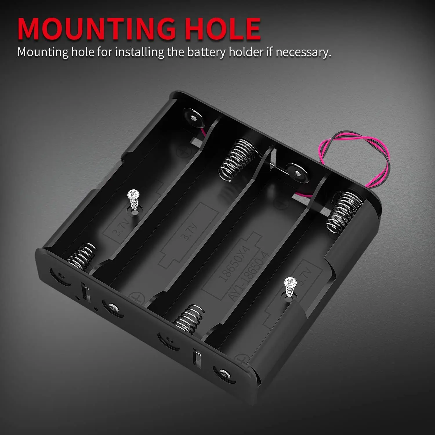 4pcs 18650 Battery Holder with Wire 3.7V/7.4V/11.1V/14.8V 1/2/3/4 18650 Holder Box for 18650 Battery with Connect Lead