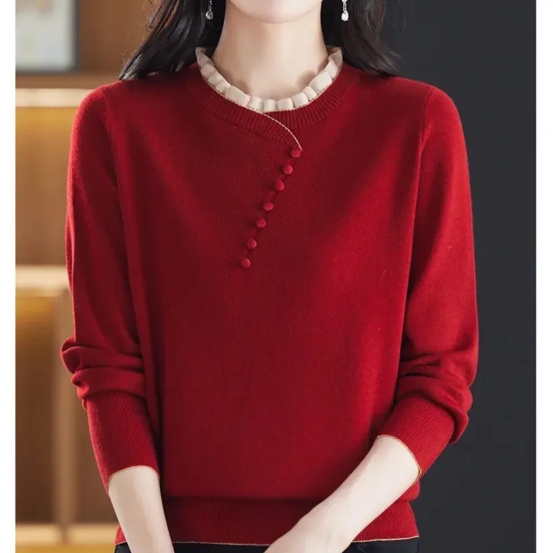 

Свитер-пуловер с полуводолазкой, свободная модная повседневная нижняя рубашка на осень и зиму