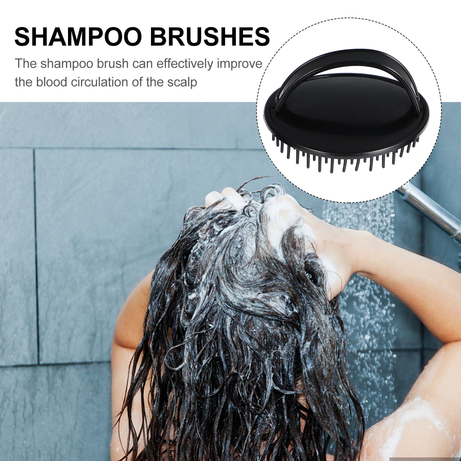 

6 Pcs Shampoo Brush Scalp Massager Soft Ergonomic Hair Cleansing Dandruff Remover For All Types Promote Growth Massage Tools