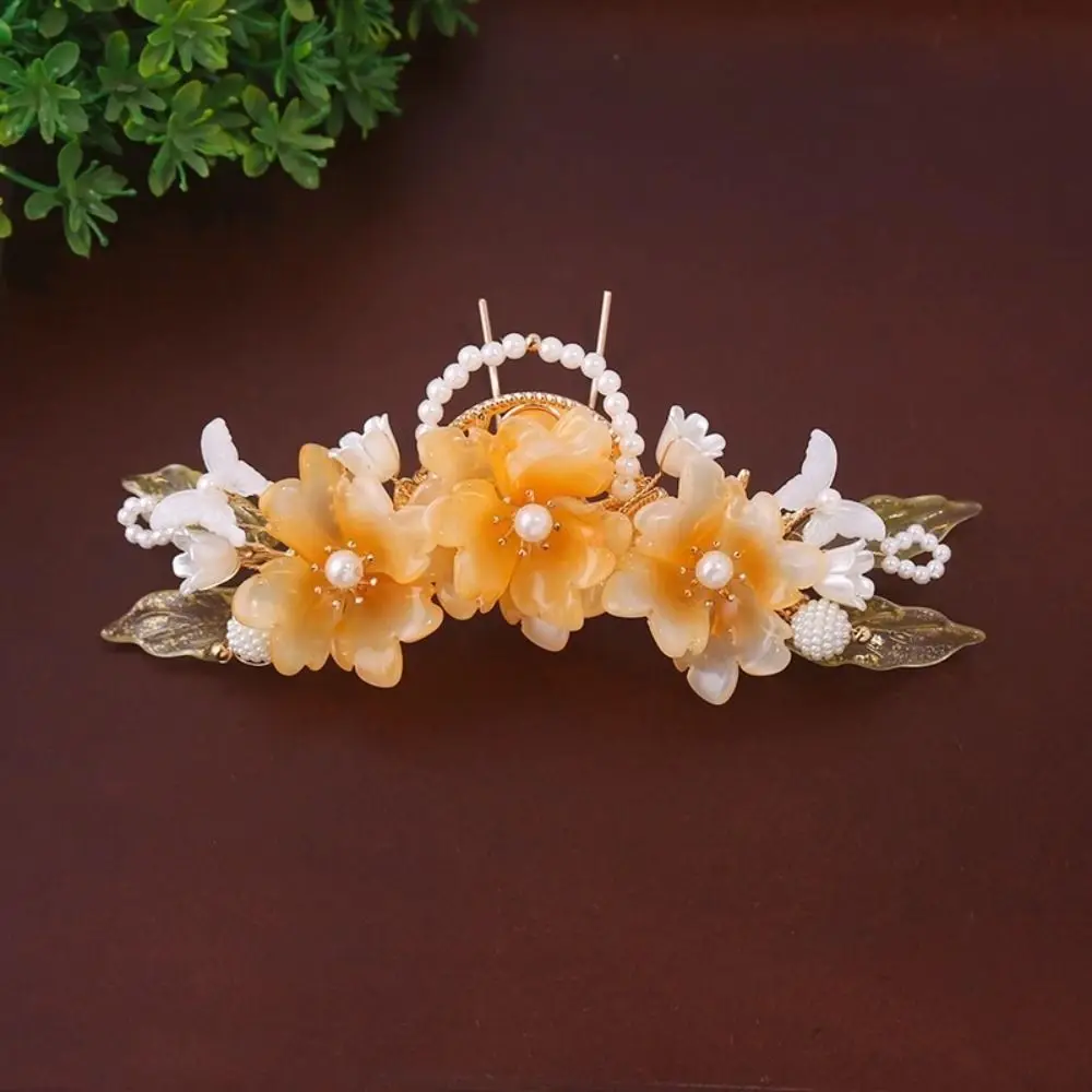 

Classical Tassel Chinese Style Hairpin Set Pearl for Buns Hanfu Hair Stick Alloy Earring Flower Hair Comb Hairstyle Design Tool