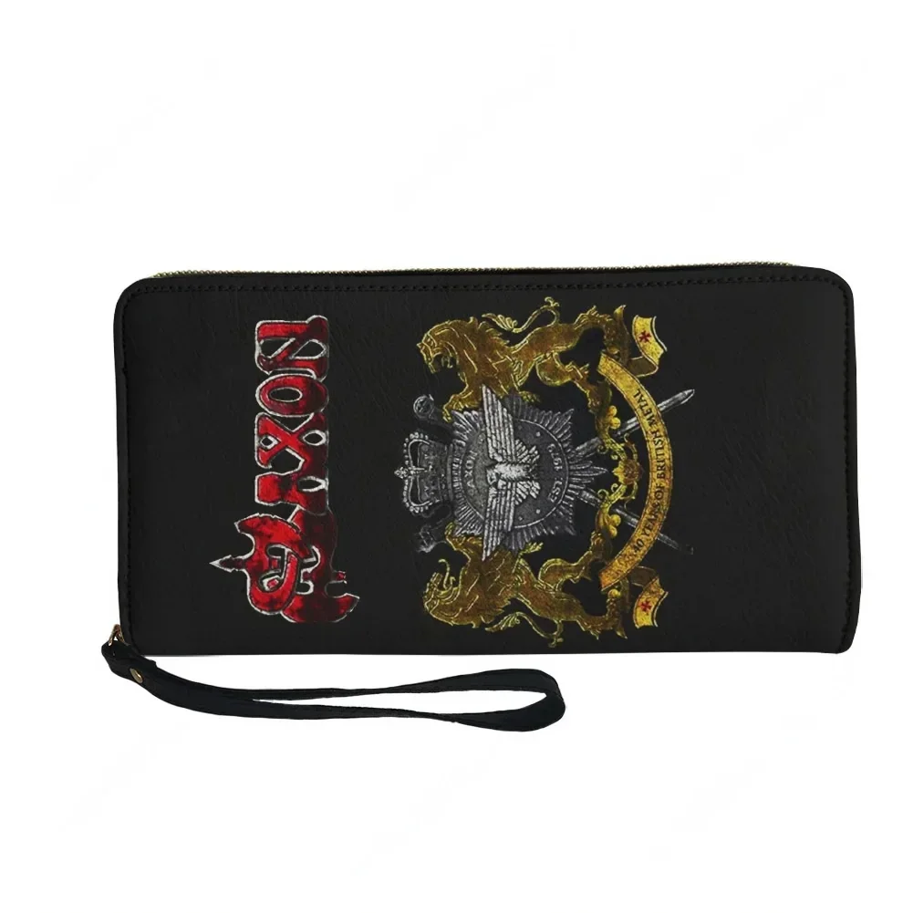 Saxon Heavy Metals Band Custom Wallet Purse Mens Womens Teenagers Zipper Long Wallets Double Print  Portable Wallet Gift Bag