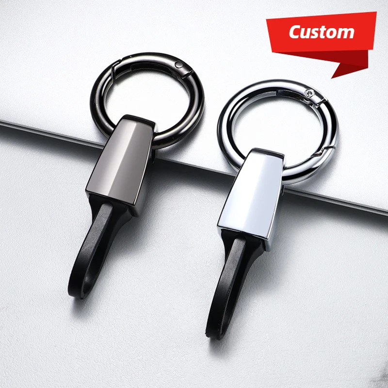 

Custom LOGO Keychain Blank Laser Engrave Car Keyring Circular Men's and Women's Metal Personalized Waist Short Rope Key Chains