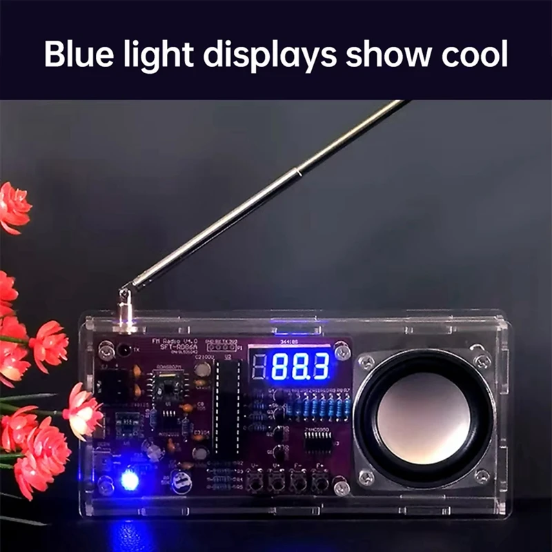 DIY FM Radio Kit Electronic Digital Tube Display Radio Single Chip Computer Learning Assembly Parts 87.5MHz-108MHZ-A25R