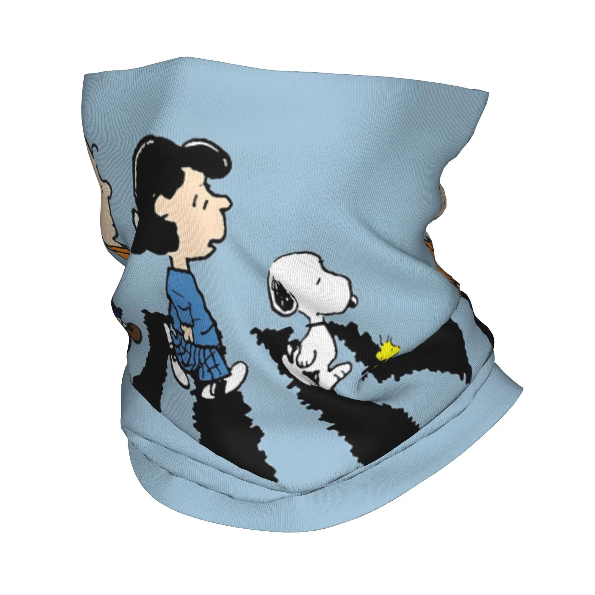 

Custom S-Dog-Snoopies With Friends Bandana Neck Gaiter for Hiking Cycling Women Men Wrap Scarf Anime Blue Headband Warmer