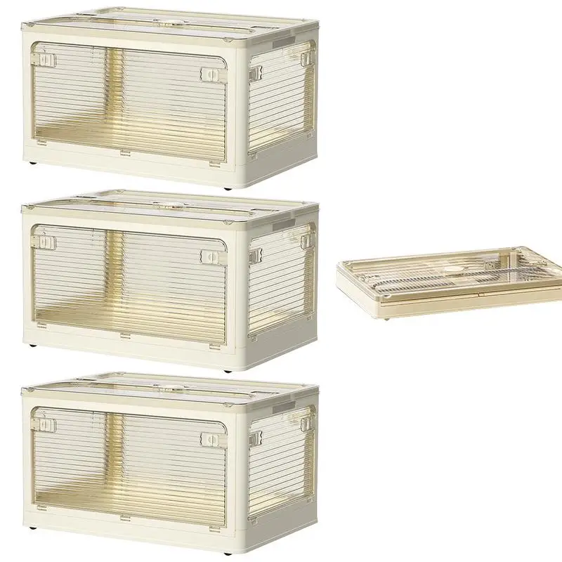 

Book Storage Boxes With Lids Large Capacity Book Storage Box With Pulleys Organizing Bins Transparent Household Finishing Box