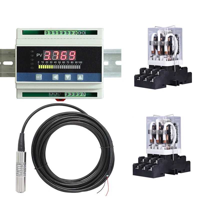 

Control 380V water pump Programable liquid level controller with liquid level sensor Din type water level controller device