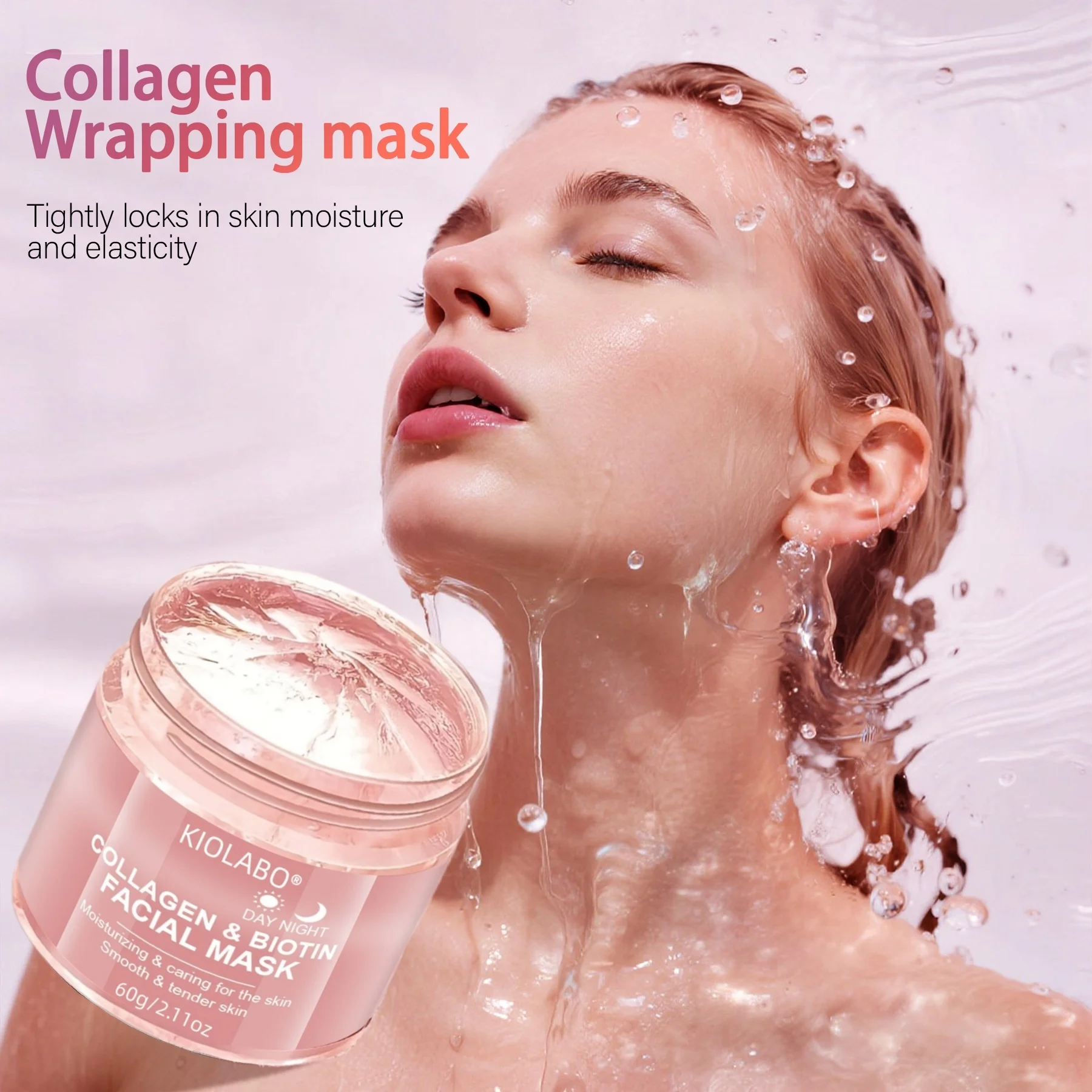 This 60g Collagen Biotin Gel Mask Leaves Skin Refreshed and Hydrated, Deeply Moisturizing. The Gel Texture Is Refreshing and Non