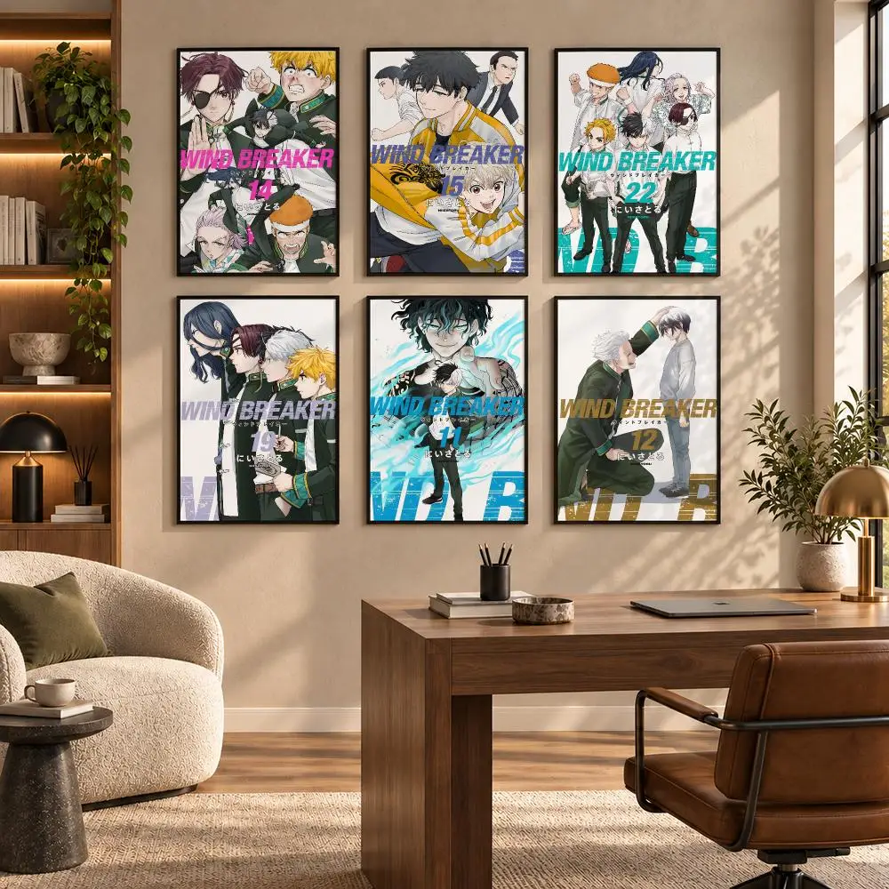 Anime Wind Breaker Poster Self-adhesive Art Waterproof Paper Sticker Coffee House Bar Room Wall Decor
