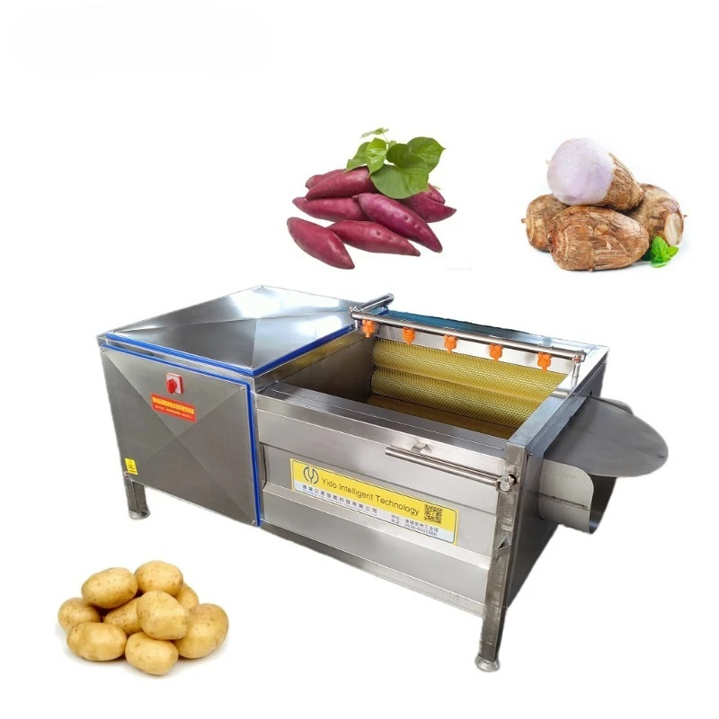 

304 Stainless Steel Roller Type Date Hair Removing Cleaning Machine/ Taro Sweet Potato Hair Removing Sprayer Washing Machine