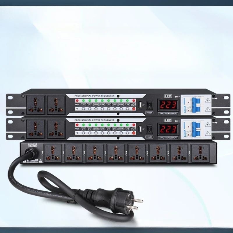 Professional High-power Sequencer, 10 Channel Stage Power Management Controller, Home KTV, Conference Bar
