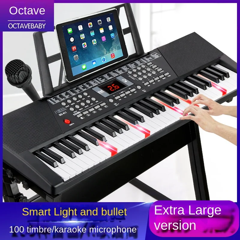 

Toddler Puzzle Musical Keyboard Octave 61 Keys Childrens Electronic Organ Microphone Teclado Piano Professional Organ AA50EO