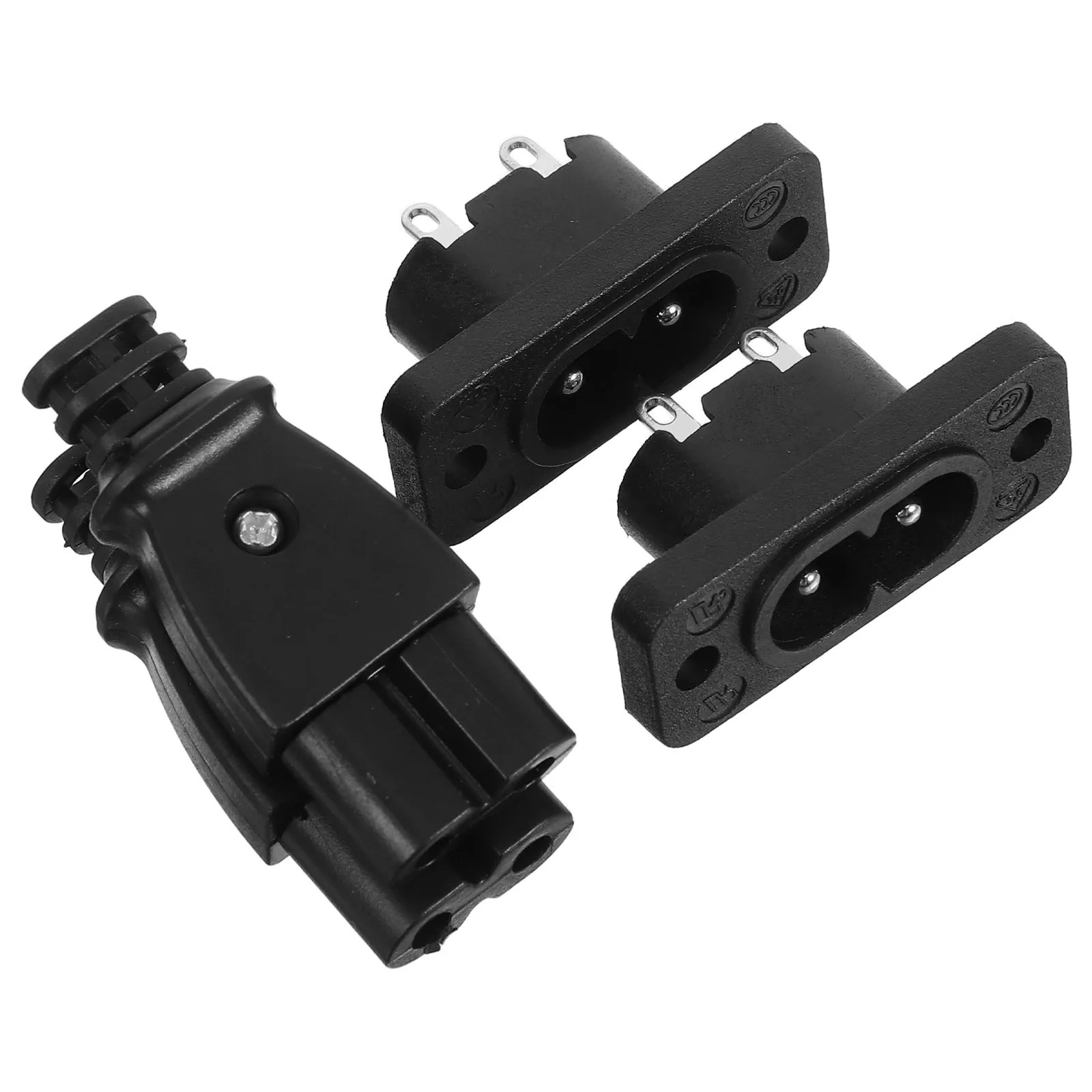

2Pairs Power Connection Head 2.5a Secure Fit 8-Shaped Power Cord Plug for Scanner Printer Monitor Gaming System Replacement