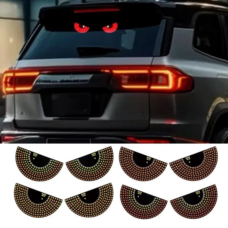 

Car LED Decorative Light Devil's Eye Rear Warning Light Red Devil Eye Atmosphere Light Car Expression Light Decoration Accessory