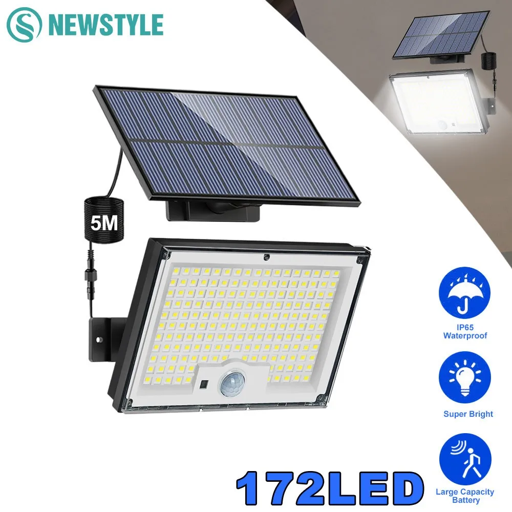 Solar Outdoor Lights 172LED 3Modes Split Motion Sensor Outdoor Lights Waterproof 318 LED Solar Flood Lights Yard Patio Garden