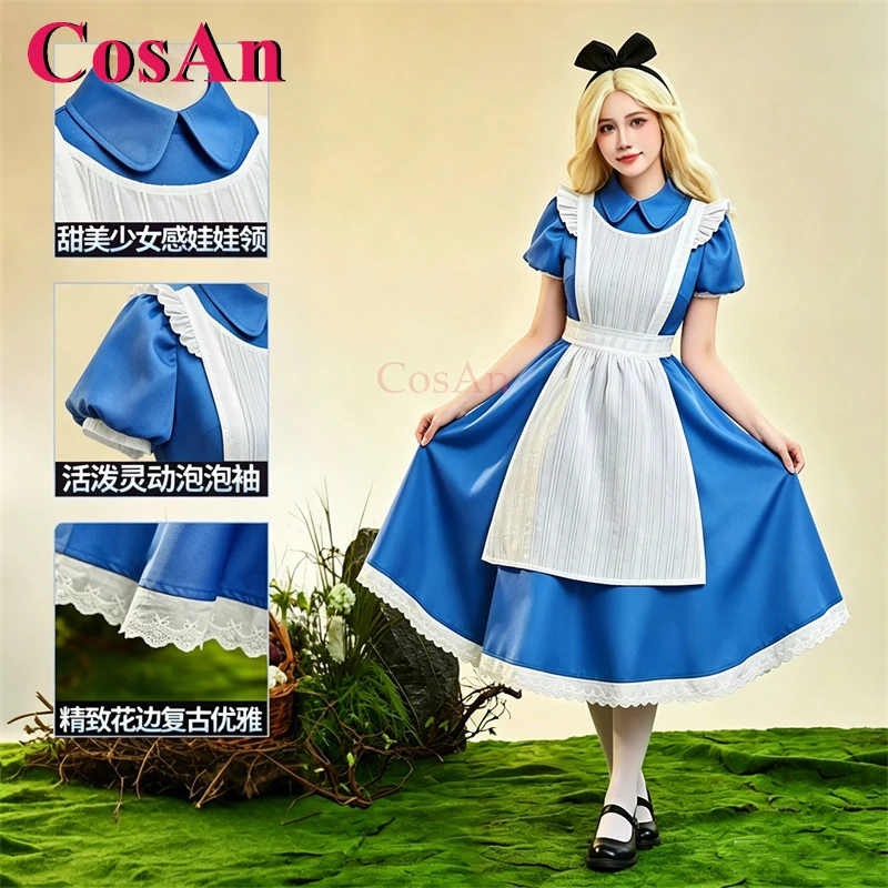 

CosAn Original Blue And White Everyday Dress Cosplay Costumes Fashion Sweet Maid Dress Women Activity Party Role Play Clothing