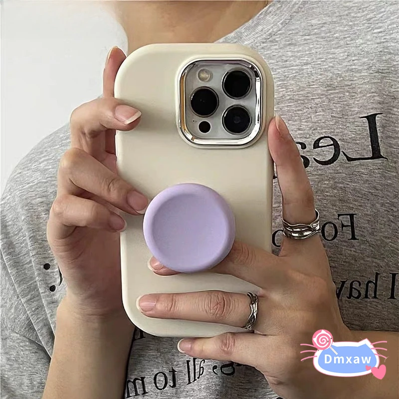 Macaron Phone Case For Redmi Note 13 Pro Plus 12 Pro 5G Turbo 11S 11T 10 5G 10T Stand Holder Case Fashion INS Style Simple Cover