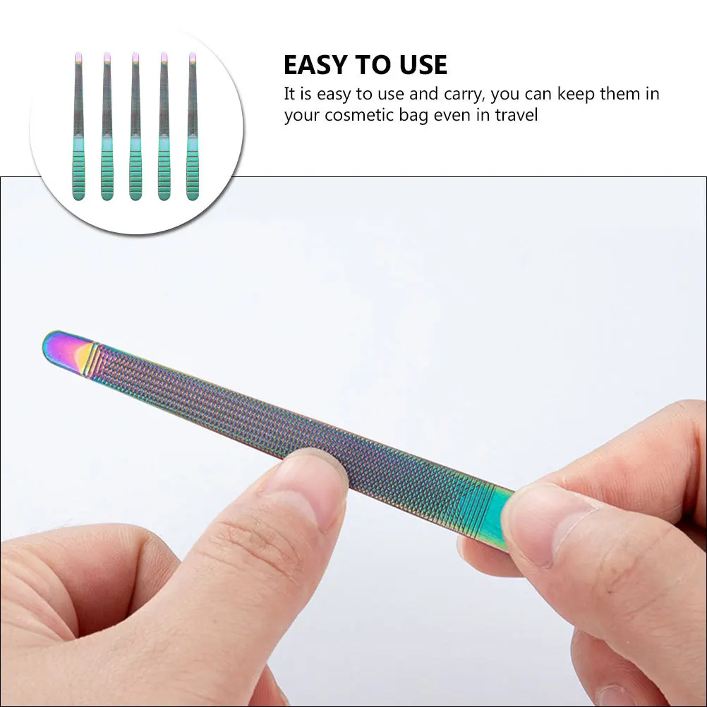 

5pcs Nail File Stainless Steel Nail Buffer For Natural Artificial Acrylic Toenails Manicure Pedicure Care Tool Set