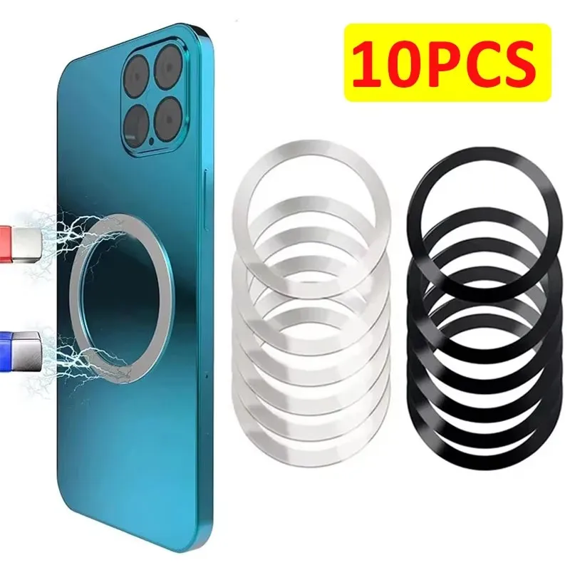 10Pcs for Magsafe Magnetic Plate Ring Universal Stickers Support Wireless Charger Metal Plate Sheet for iPhone Samsung Xiaomi