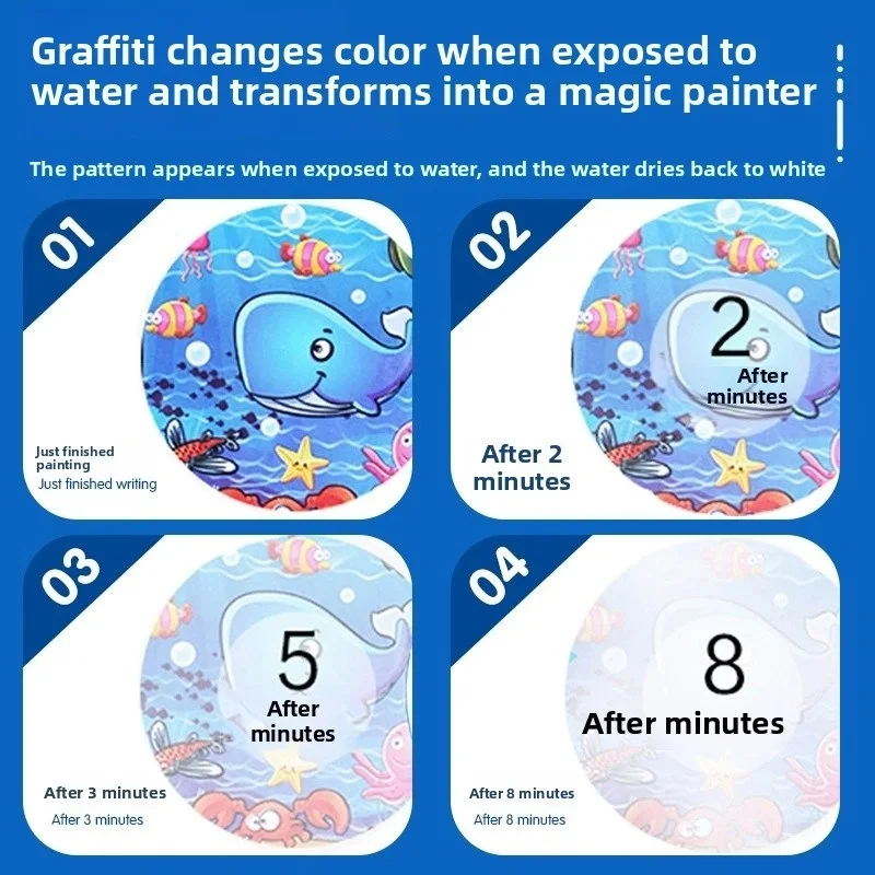 Giocattoli Montessori per bambini Libri di disegno ad acqua magica Giocattoli di pittura Libri da colorare riutilizzabili con penna Giocattoli educativi per regalo per bambini