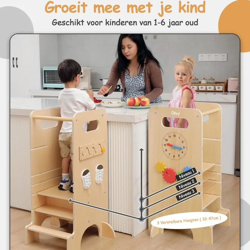 مقعد غسيل يدوي للأطفال مقعد غسيل يدوي للأطفال برج قائم مسند قدم مونتيسوري برج تعلم